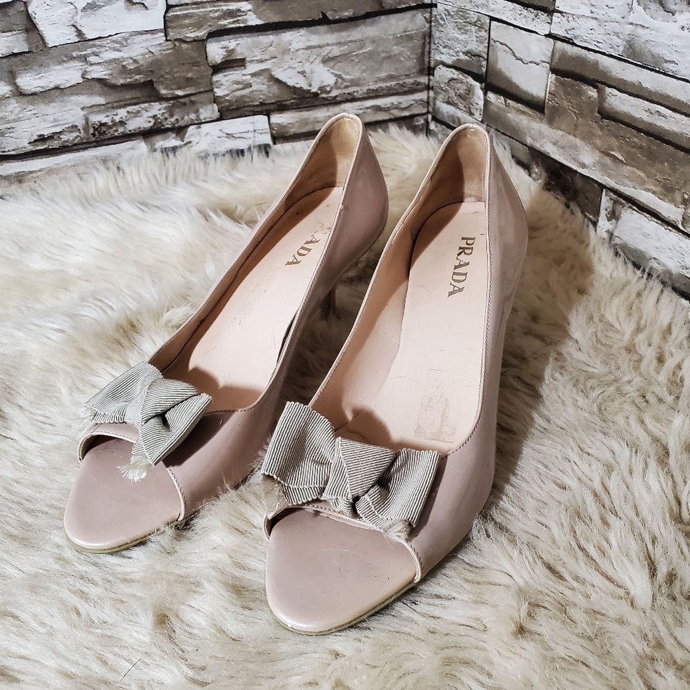 Prada Nude Peep Toe, 2.5" heel